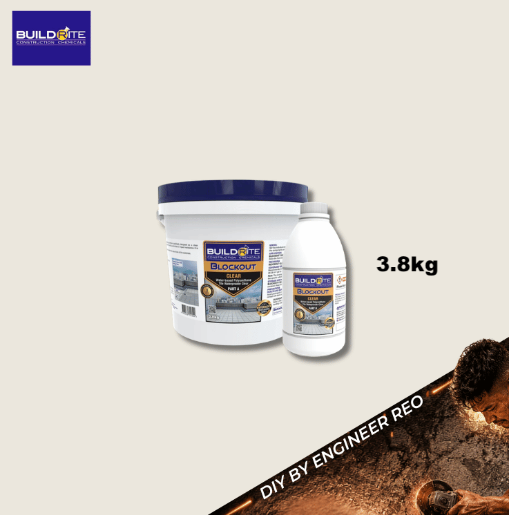 BLOCKOUT CLEAR - Water-Based Polyurethane Tile Waterproofer Clear 3.8kg