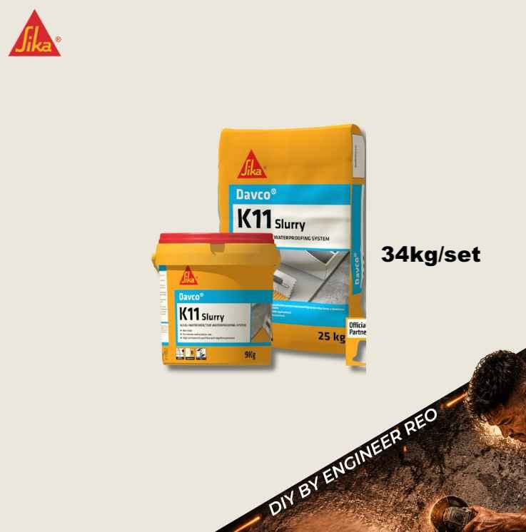Sika Davco K11 Slurry - Crystallization Process Waterproofing 34kg set